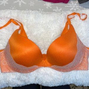 Orange and lace Victoria’s Secret bra